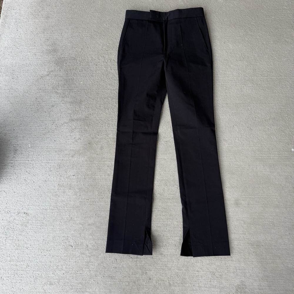 Helmut Lang Women's Black Slim Trousers Size 0 Italian Fabric Cotton Silk‎